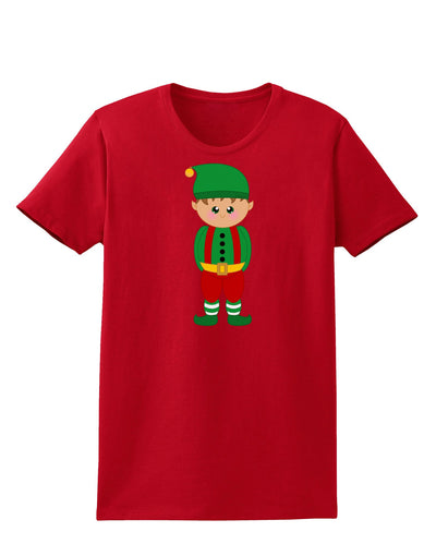 Cute Christmas Elf Boy Womens Dark T-Shirt-TooLoud-Red-X-Small-Davson Sales