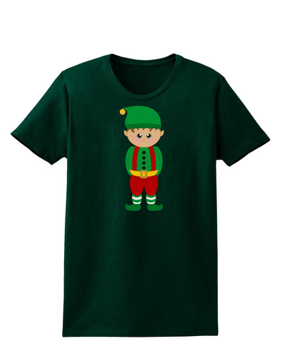 Cute Christmas Elf Boy Womens Dark T-Shirt-TooLoud-Forest-Green-Small-Davson Sales