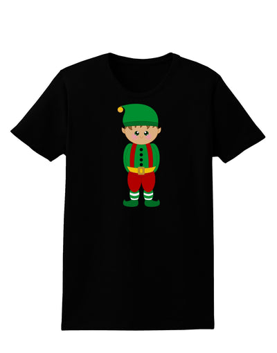 Cute Christmas Elf Boy Womens Dark T-Shirt-TooLoud-Black-X-Small-Davson Sales