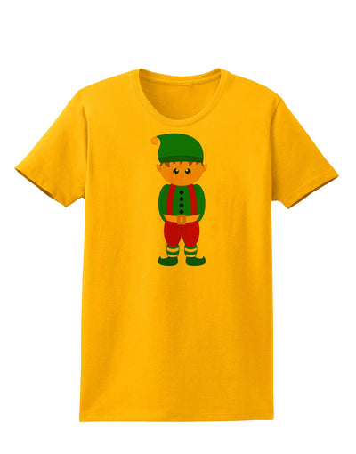 Cute Christmas Elf Boy Womens T-Shirt-Womens T-Shirt-TooLoud-Gold-X-Small-Davson Sales