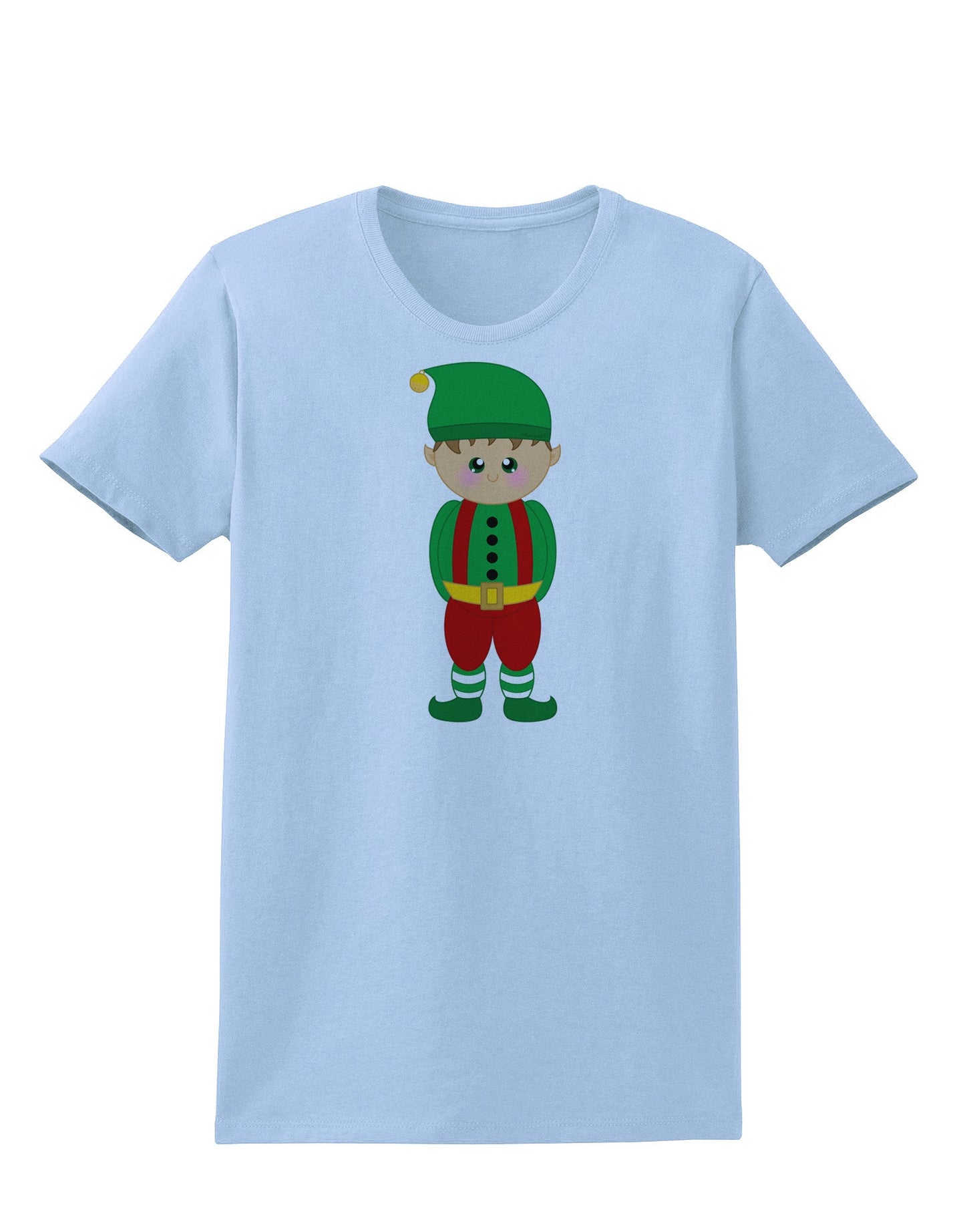 Cute Christmas Elf Boy Womens T-Shirt-Womens T-Shirt-TooLoud-Light-Blue-X-Small-Davson Sales