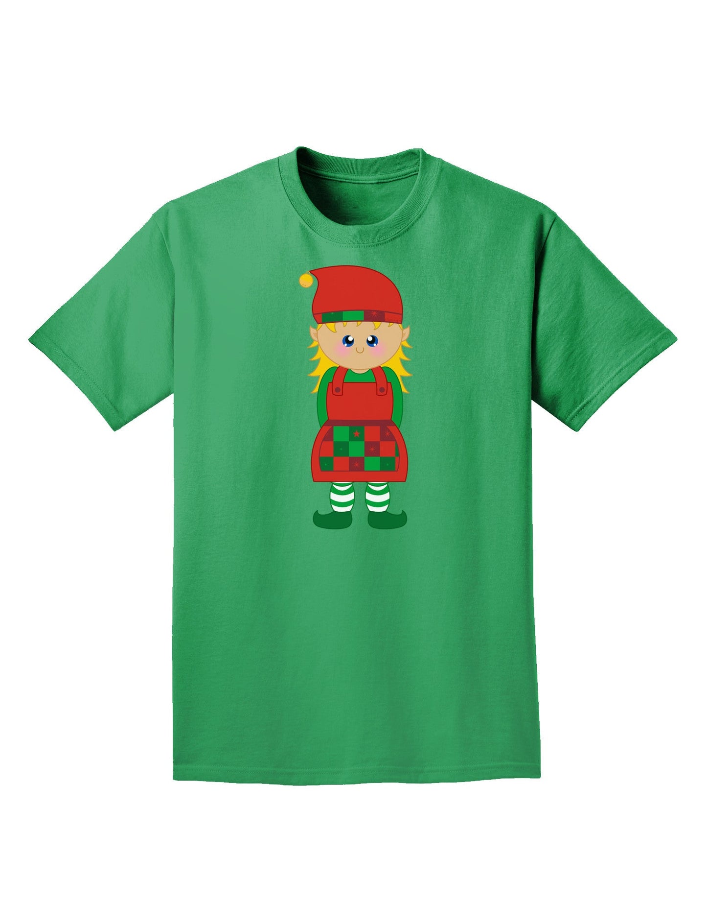Cute Christmas Elf Girl Adult Dark T-Shirt-Mens T-Shirt-TooLoud-Kelly-Green-Small-Davson Sales