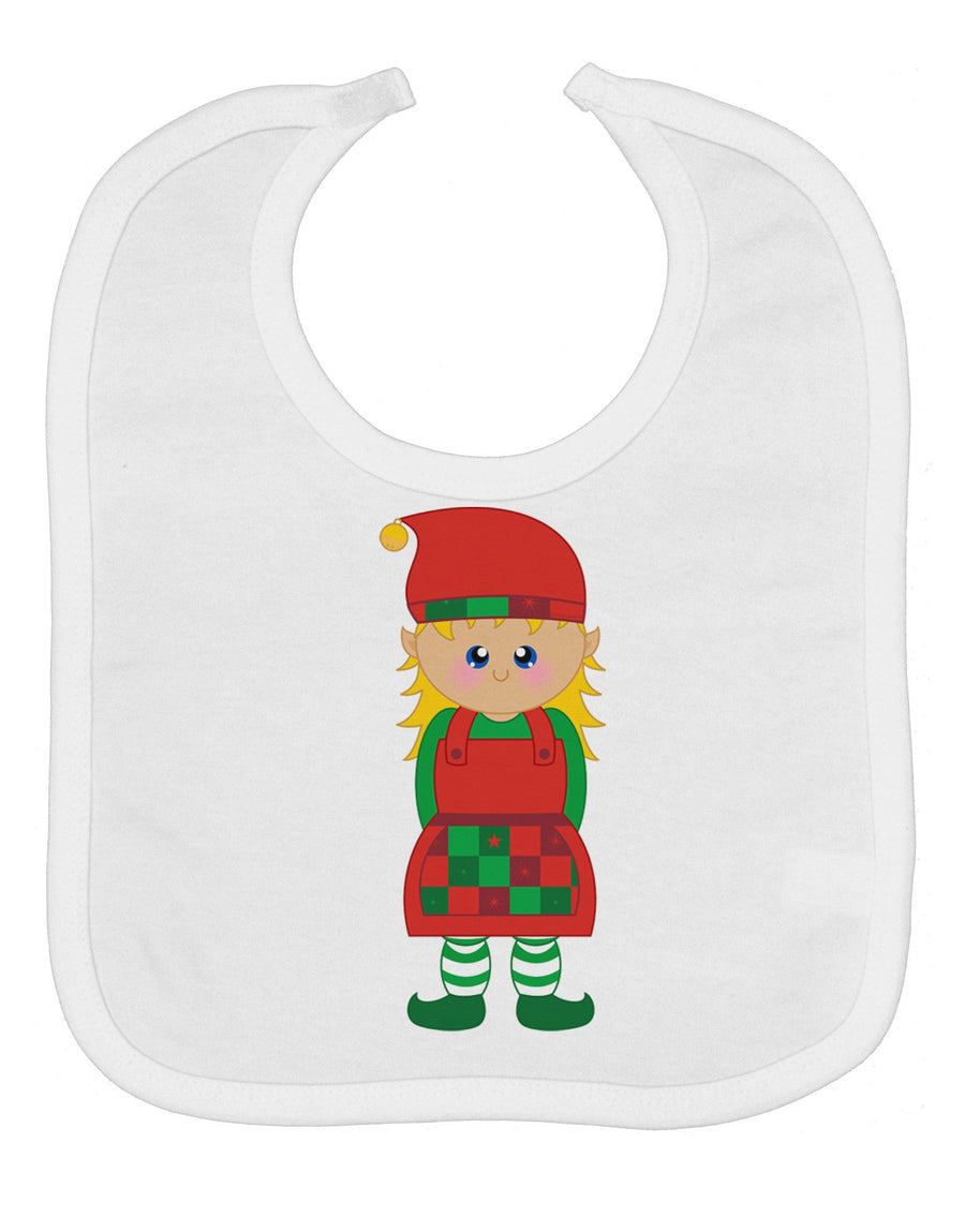 Cute Christmas Elf Girl Baby Bib