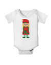 Cute Christmas Elf Girl Baby Romper Bodysuit-Baby Romper-TooLoud-White-06-Months-Davson Sales