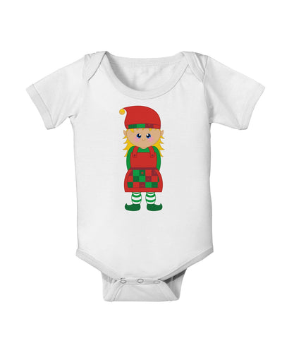 Cute Christmas Elf Girl Baby Romper Bodysuit-Baby Romper-TooLoud-White-06-Months-Davson Sales