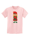 Cute Christmas Elf Girl Childrens T-Shirt-Childrens T-Shirt-TooLoud-PalePink-X-Small-Davson Sales