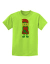 Cute Christmas Elf Girl Childrens T-Shirt-Childrens T-Shirt-TooLoud-Lime-Green-X-Small-Davson Sales