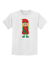 Cute Christmas Elf Girl Childrens T-Shirt-Childrens T-Shirt-TooLoud-White-X-Small-Davson Sales