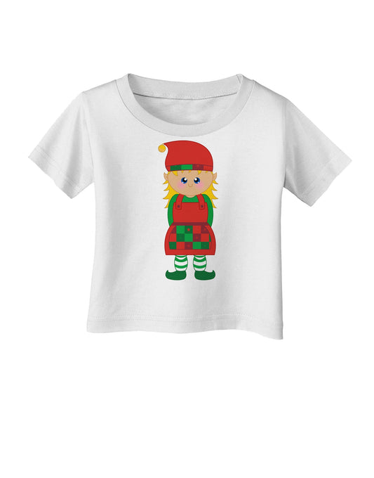 Cute Christmas Elf Girl Infant T-Shirt-Infant T-Shirt-TooLoud-White-06-Months-Davson Sales