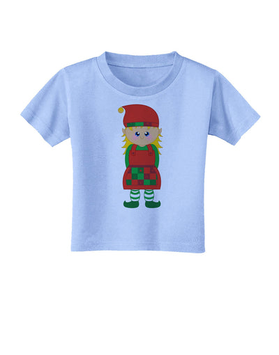 Cute Christmas Elf Girl Toddler T-Shirt-Toddler T-Shirt-TooLoud-Aquatic-Blue-2T-Davson Sales