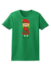 Cute Christmas Elf Girl Womens Dark T-Shirt-TooLoud-Kelly-Green-X-Small-Davson Sales