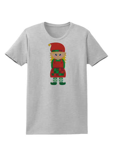 Cute Christmas Elf Girl Womens T-Shirt-Womens T-Shirt-TooLoud-AshGray-X-Small-Davson Sales