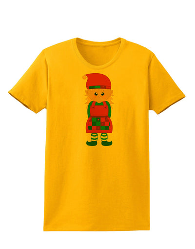 Cute Christmas Elf Girl Womens T-Shirt-Womens T-Shirt-TooLoud-Gold-X-Small-Davson Sales