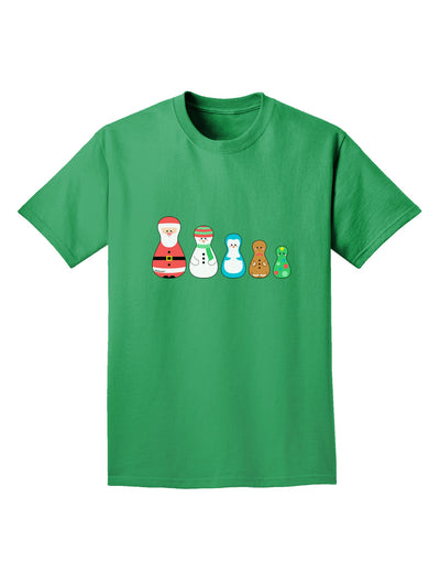 Cute Christmas Matryoshka Nesting Dolls Adult Dark T-Shirt-Mens T-Shirt-TooLoud-Kelly-Green-Small-Davson Sales