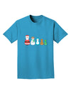 Cute Christmas Matryoshka Nesting Dolls Adult Dark T-Shirt-Mens T-Shirt-TooLoud-Turquoise-Small-Davson Sales