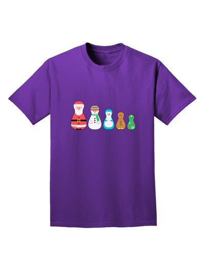 Cute Christmas Matryoshka Nesting Dolls Adult Dark T-Shirt-Mens T-Shirt-TooLoud-Purple-Small-Davson Sales