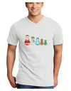 Cute Christmas Matryoshka Nesting Dolls Adult V-Neck T-shirt-Mens V-Neck T-Shirt-TooLoud-White-Small-Davson Sales