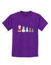 Cute Christmas Matryoshka Nesting Dolls Childrens Dark T-Shirt-Childrens T-Shirt-TooLoud-Purple-X-Small-Davson Sales