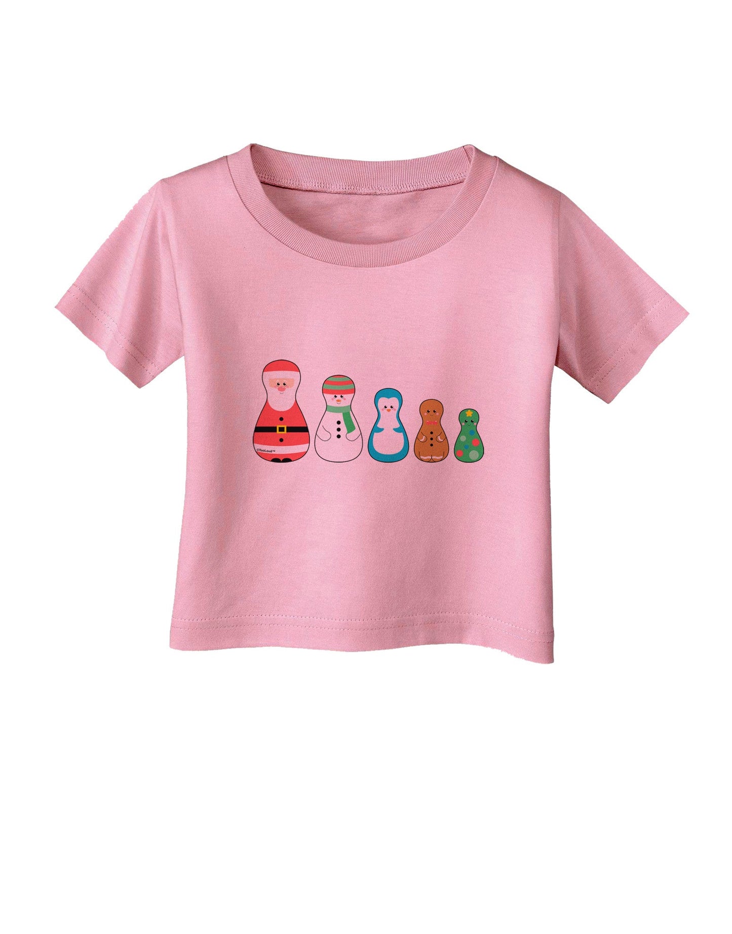 Cute Christmas Matryoshka Nesting Dolls Infant T-Shirt-Infant T-Shirt-TooLoud-Candy-Pink-06-Months-Davson Sales