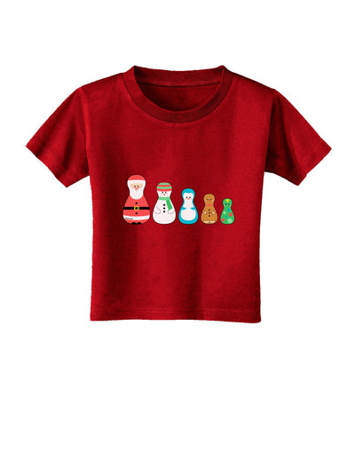 Cute Christmas Matryoshka Nesting Dolls Toddler T-Shirt Dark-Toddler T-Shirt-TooLoud-Clover-Green-2T-Davson Sales