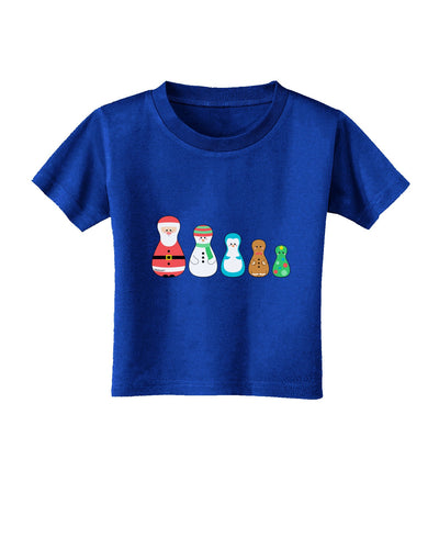 Cute Christmas Matryoshka Nesting Dolls Toddler T-Shirt Dark-Toddler T-Shirt-TooLoud-Red-2T-Davson Sales