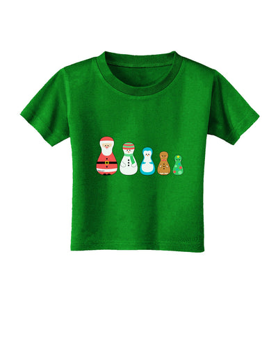 Cute Christmas Matryoshka Nesting Dolls Toddler T-Shirt Dark-Toddler T-Shirt-TooLoud-Royal-Blue-2T-Davson Sales