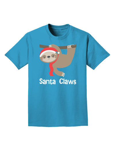 Cute Christmas Sloth - Santa Claws Adult Dark T-Shirt by TooLoud-Mens T-Shirt-TooLoud-Turquoise-Small-Davson Sales