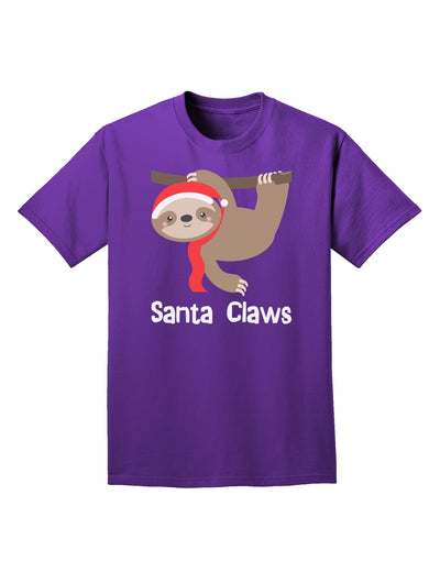Cute Christmas Sloth - Santa Claws Adult Dark T-Shirt by TooLoud-Mens T-Shirt-TooLoud-Purple-Small-Davson Sales