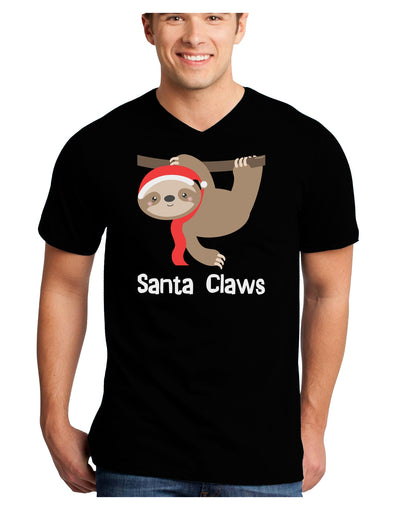 Cute Christmas Sloth - Santa Claws Adult Dark V-Neck T-Shirt by TooLoud-Mens V-Neck T-Shirt-TooLoud-Black-Small-Davson Sales