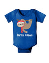 Cute Christmas Sloth - Santa Claws Baby Romper Bodysuit Dark by TooLoud-Baby Romper-TooLoud-Royal-Blue-06-Months-Davson Sales