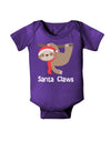 Cute Christmas Sloth - Santa Claws Baby Romper Bodysuit Dark by TooLoud-Baby Romper-TooLoud-Purple-06-Months-Davson Sales