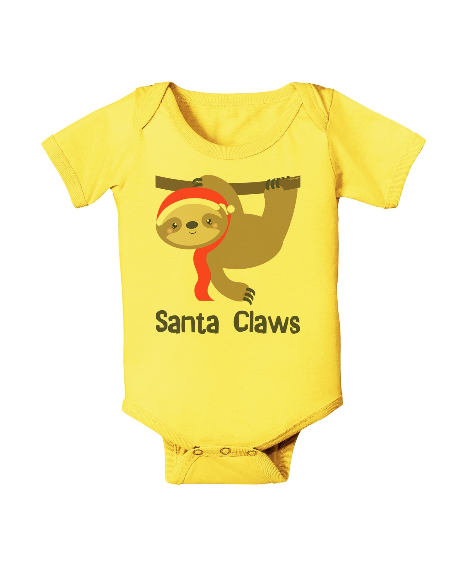 Cute Christmas Sloth - Santa Claws Baby Romper Bodysuit by TooLoud-Baby Romper-TooLoud-Yellow-06-Months-Davson Sales