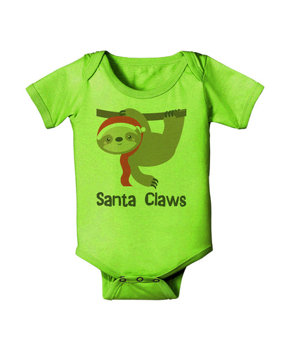 Cute Christmas Sloth - Santa Claws Baby Romper Bodysuit by TooLoud-Baby Romper-TooLoud-Lime-Green-06-Months-Davson Sales