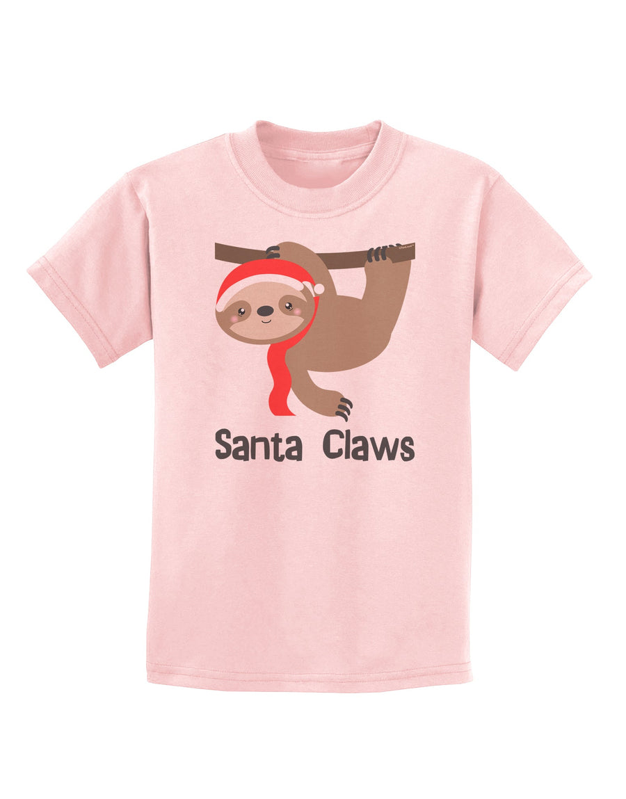 Cute Christmas Sloth - Santa Claws Childrens T-Shirt by TooLoud-Childrens T-Shirt-TooLoud-White-X-Small-Davson Sales