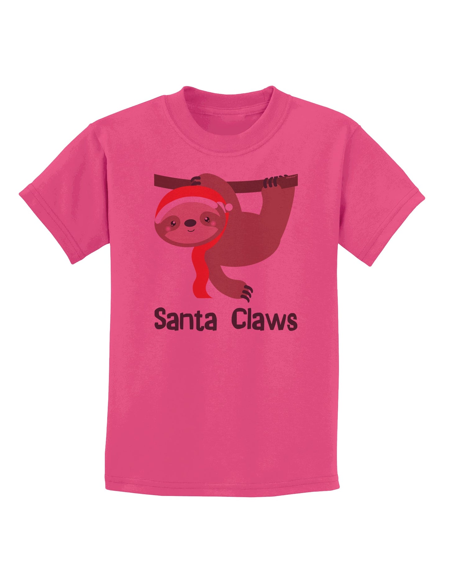Cute Christmas Sloth - Santa Claws Childrens T-Shirt by TooLoud-Childrens T-Shirt-TooLoud-Sangria-X-Small-Davson Sales