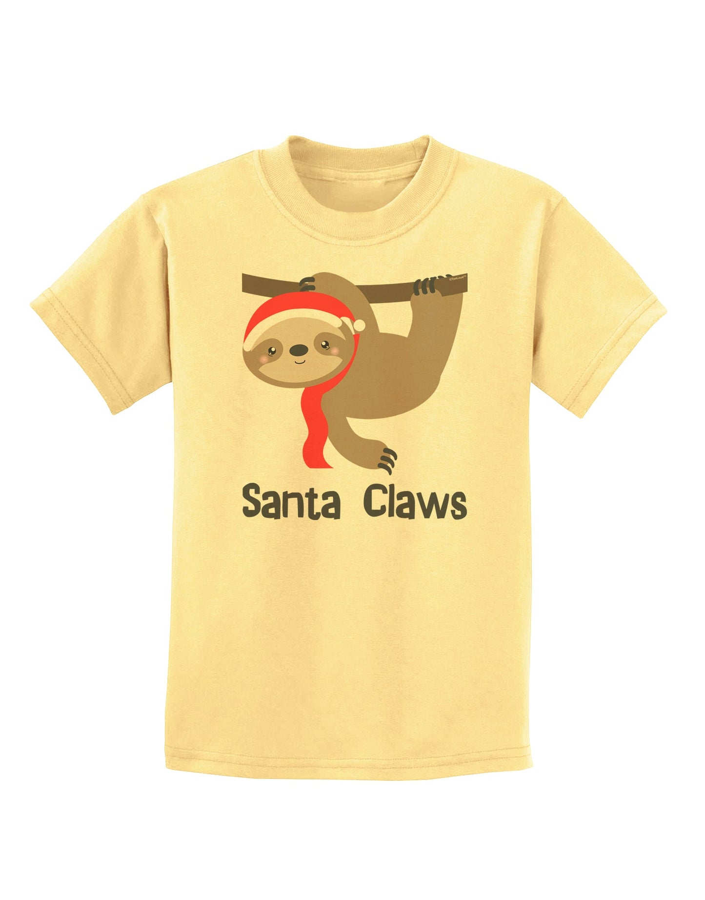 Cute Christmas Sloth - Santa Claws Childrens T-Shirt by TooLoud-Childrens T-Shirt-TooLoud-Daffodil-Yellow-X-Small-Davson Sales