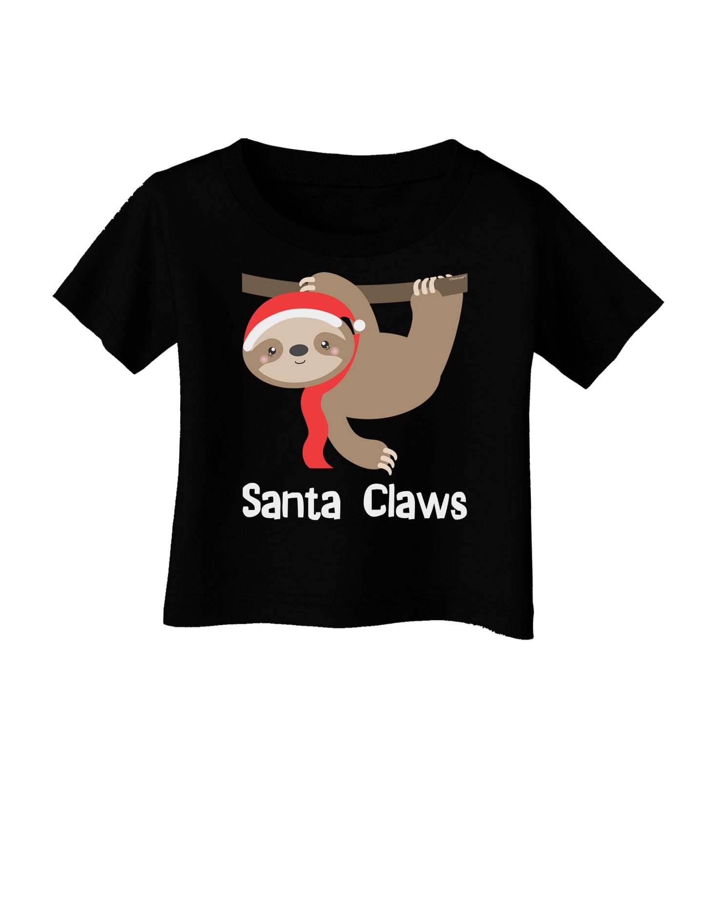 Cute Christmas Sloth - Santa Claws Infant T-Shirt Dark by TooLoud-Infant T-Shirt-TooLoud-Black-06-Months-Davson Sales