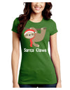 Cute Christmas Sloth - Santa Claws Juniors Crew Dark T-Shirt by TooLoud-T-Shirts Juniors Tops-TooLoud-Kiwi-Green-Juniors Fitted X-Small-Davson Sales