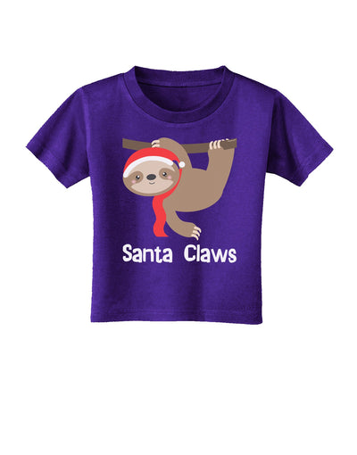 Cute Christmas Sloth - Santa Claws Toddler T-Shirt Dark by TooLoud-Toddler T-Shirt-TooLoud-Purple-2T-Davson Sales