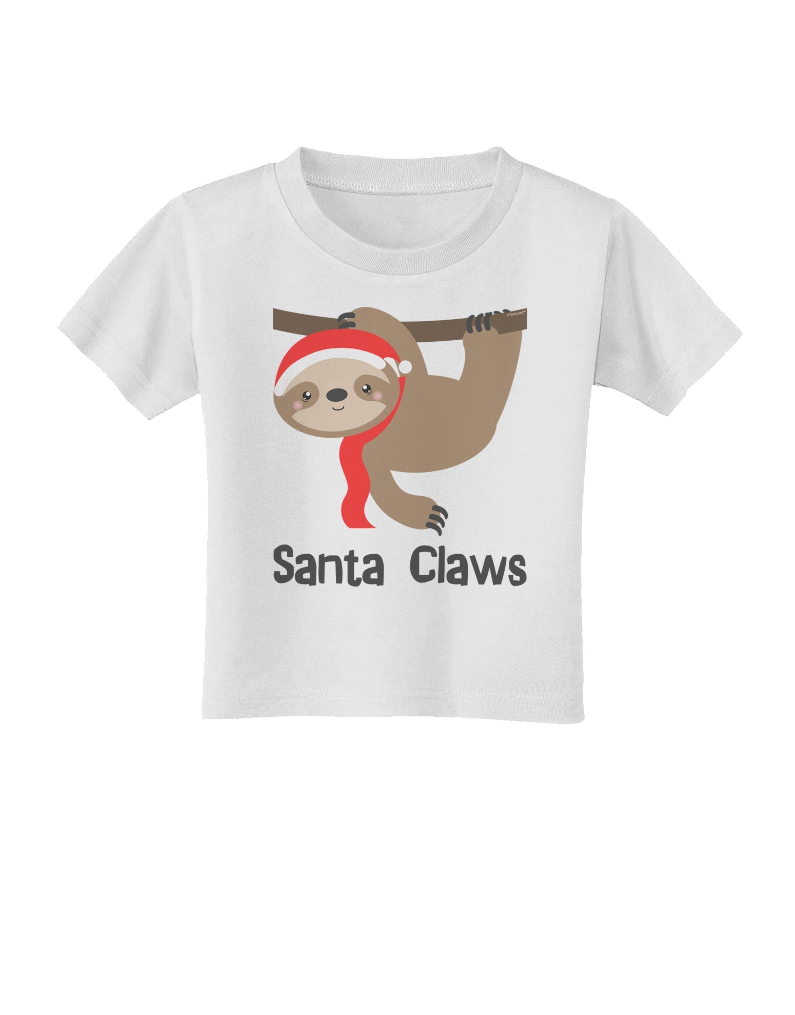 Cute Christmas Sloth - Santa Claws Toddler T-Shirt by TooLoud-Toddler T-Shirt-TooLoud-White-2T-Davson Sales