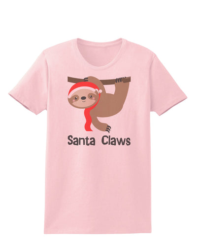 Cute Christmas Sloth - Santa Claws Womens T-Shirt by TooLoud-Womens T-Shirt-TooLoud-PalePink-X-Small-Davson Sales