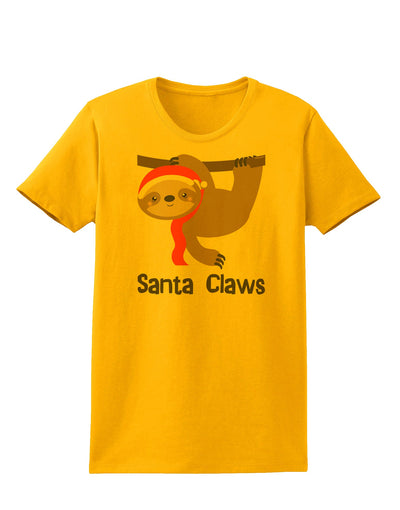 Cute Christmas Sloth - Santa Claws Womens T-Shirt by TooLoud-Womens T-Shirt-TooLoud-Gold-X-Small-Davson Sales