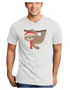 Cute Christmas Sloth with Santa Hat Adult V-Neck T-shirt-Mens V-Neck T-Shirt-TooLoud-White-Small-Davson Sales