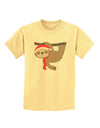 Cute Christmas Sloth with Santa Hat Childrens T-Shirt-Childrens T-Shirt-TooLoud-Daffodil-Yellow-X-Small-Davson Sales