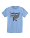 Cute Christmas Sloth with Santa Hat Childrens T-Shirt-Childrens T-Shirt-TooLoud-Light-Blue-X-Small-Davson Sales