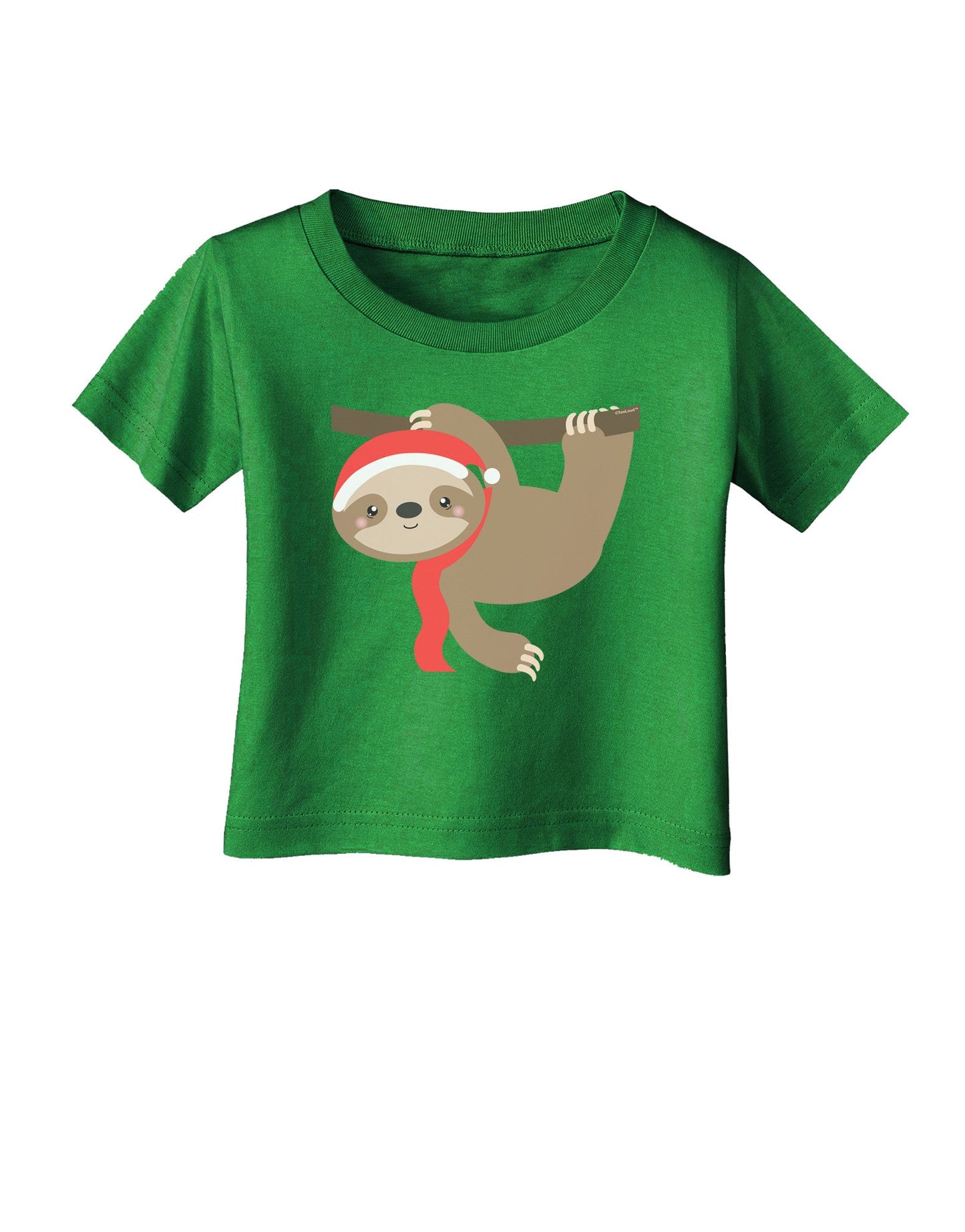 Cute Christmas Sloth with Santa Hat Infant T-Shirt Dark-Infant T-Shirt-TooLoud-Royal-Blue-06-Months-Davson Sales