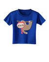 Cute Christmas Sloth with Santa Hat Toddler T-Shirt Dark-Toddler T-Shirt-TooLoud-Red-2T-Davson Sales