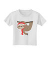 Cute Christmas Sloth with Santa Hat Toddler T-Shirt-Toddler T-Shirt-TooLoud-White-2T-Davson Sales