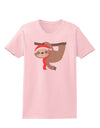 Cute Christmas Sloth with Santa Hat Womens T-Shirt-Womens T-Shirt-TooLoud-PalePink-X-Small-Davson Sales