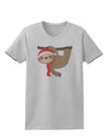 Cute Christmas Sloth with Santa Hat Womens T-Shirt-Womens T-Shirt-TooLoud-AshGray-X-Small-Davson Sales
